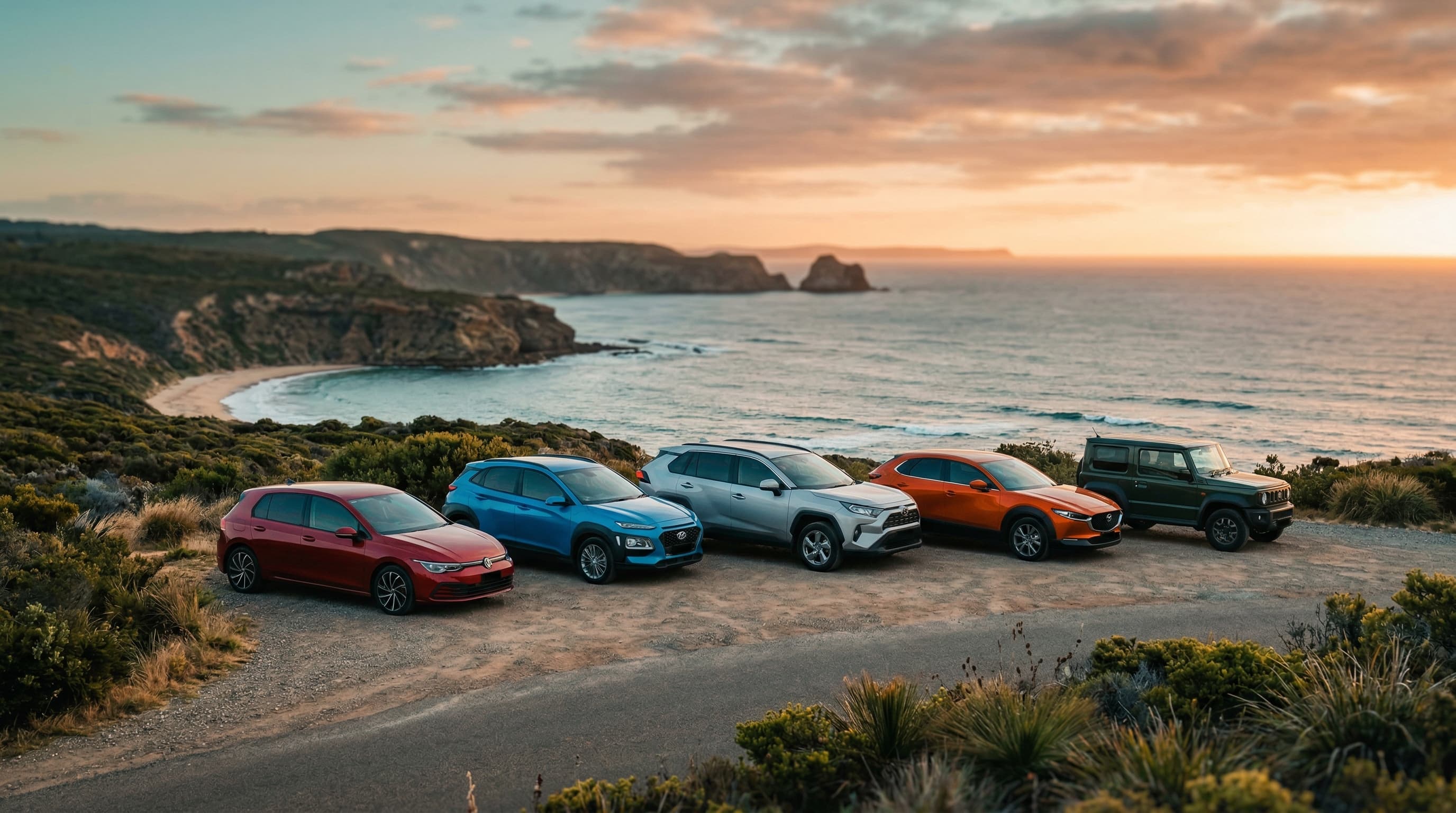 Fleet lineup on WA coastline